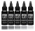 Pitch Black Gray Wash Set 4oz x 5 shades
